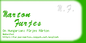 marton furjes business card
